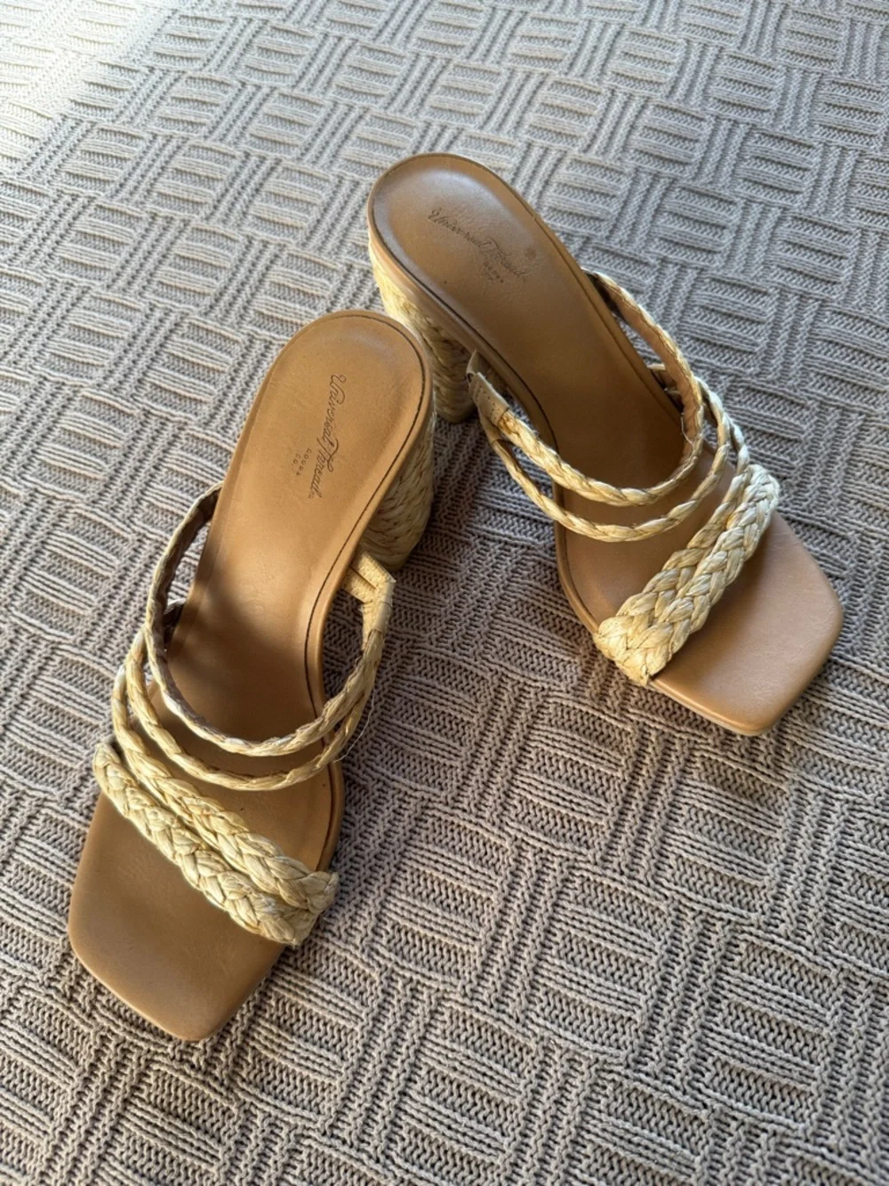 Universal Thread Braided Straw Block Heel Sandals in Tan - Picture 7 of 7